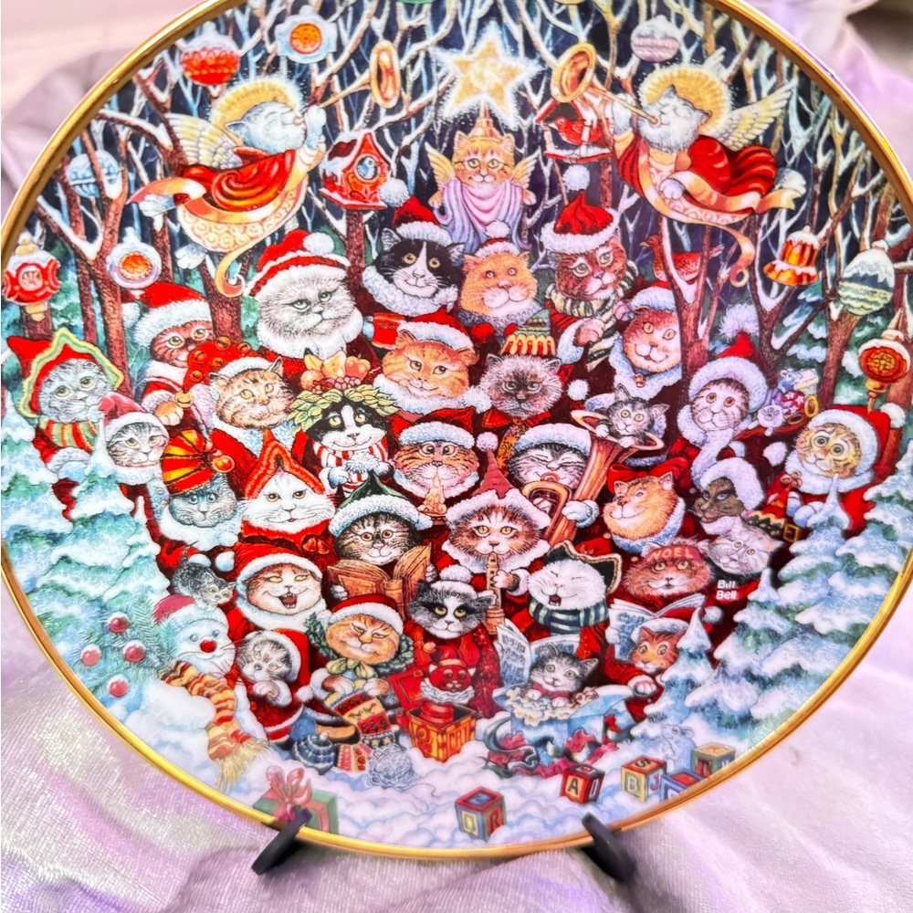 Franklin Mint Holiday Santa Claws by Bill Bell